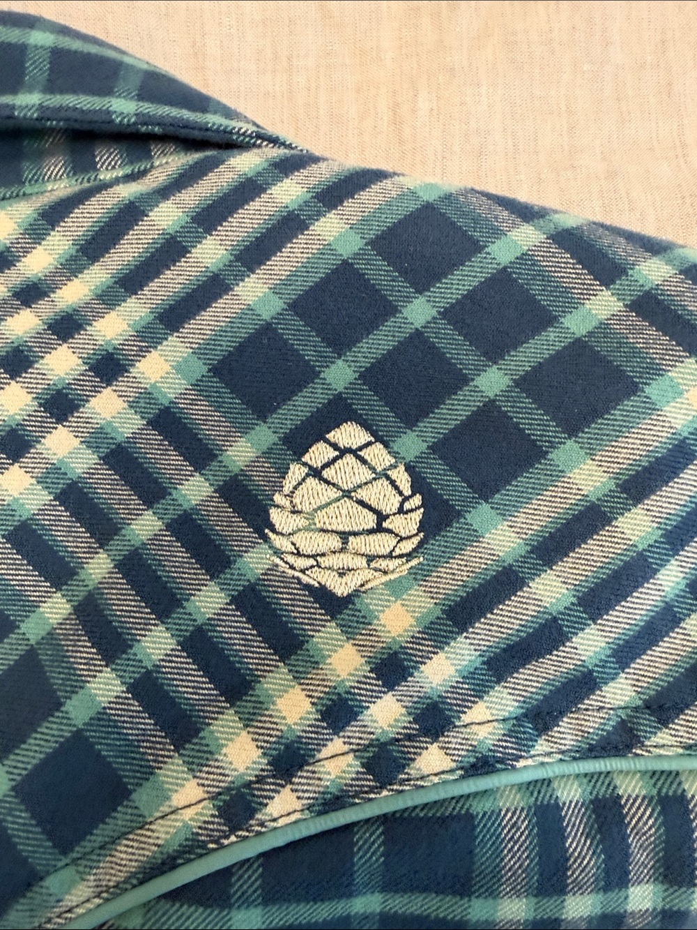 Stio Navy and Teal Plaid Shirt Jacket - Picture 7 of 7